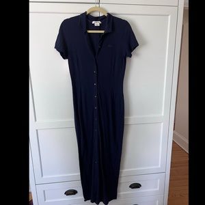 LACOSTE Polo maxi dress, navy, size 36